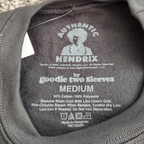 Jimi Hendrix Crewneck sweatshirt graphic band tee charcoal gray vintage … - Picture 4 of 5